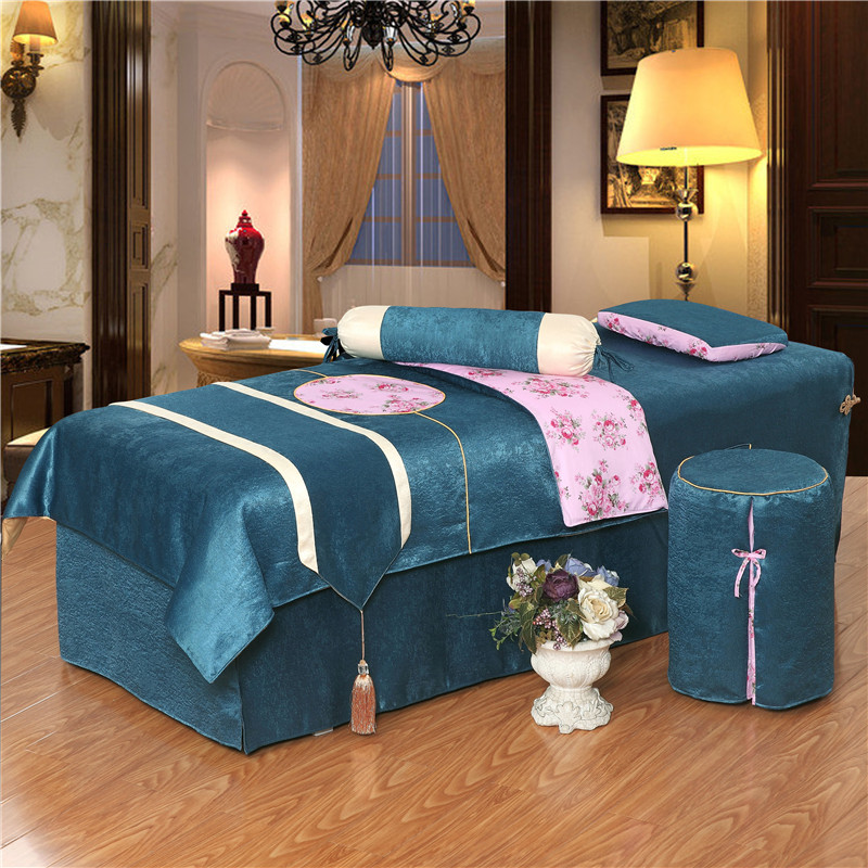 Beauty khăn trải giường gia đình bốn nhỏ phong cách châu Âu sang trọng cao cấp mùa thu và mùa đông bông thẩm mỹ viện bảng massage Body đặt dày - Trang bị tấm ga trải giường nối mi