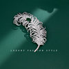 Elegant Mother's Day Gift, High-Quality, High-End Micro-Inlaid Zircon Feather Brooch, Coat and Suit Accessory Brooch