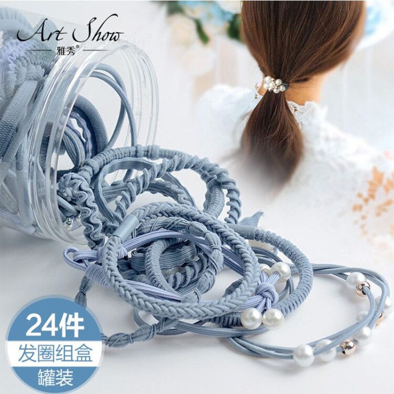 Net red head rope female Korean version cute small fresh hair ring simple tie hair rubber band hair rope head decoration personality leather case