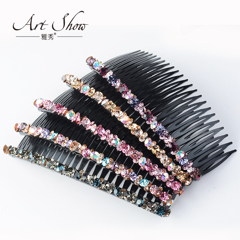 Korean Large and Small Rhinestone Hair Combs, Bangs Combs, European and American Adult Hair Clips, Hair Accessories, Personalized Non-Slip Hair Clips