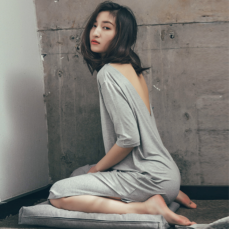 Summer Modale Sleeping Skirt With Chest Cushion Sexy Thin pregnant woman pyjamas Lady Lupback Spring and Autumn Home Clothes Long version