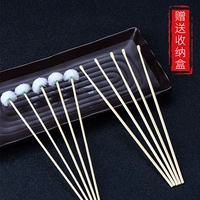 5 прокладки бамбуковых ручек ушных ложек+5 бамбуковых ручек с гусиными перьями 5 корней