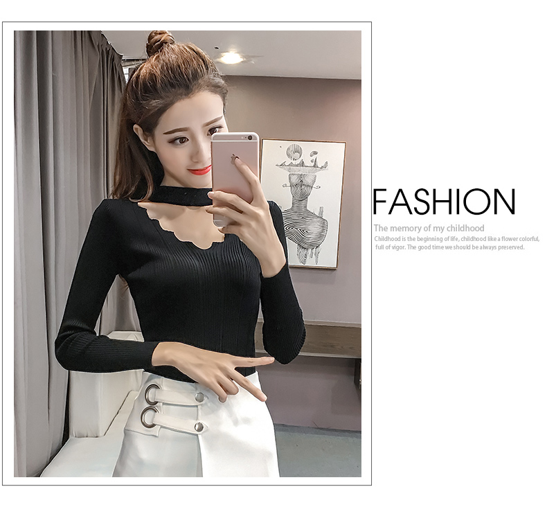 Áo thun lụa tay dài mùa thu nữ có phần mỏng trước và sau áo cổ chữ V đan đáy 2019 mới ren mỏng hoang dã. áo khoác len
