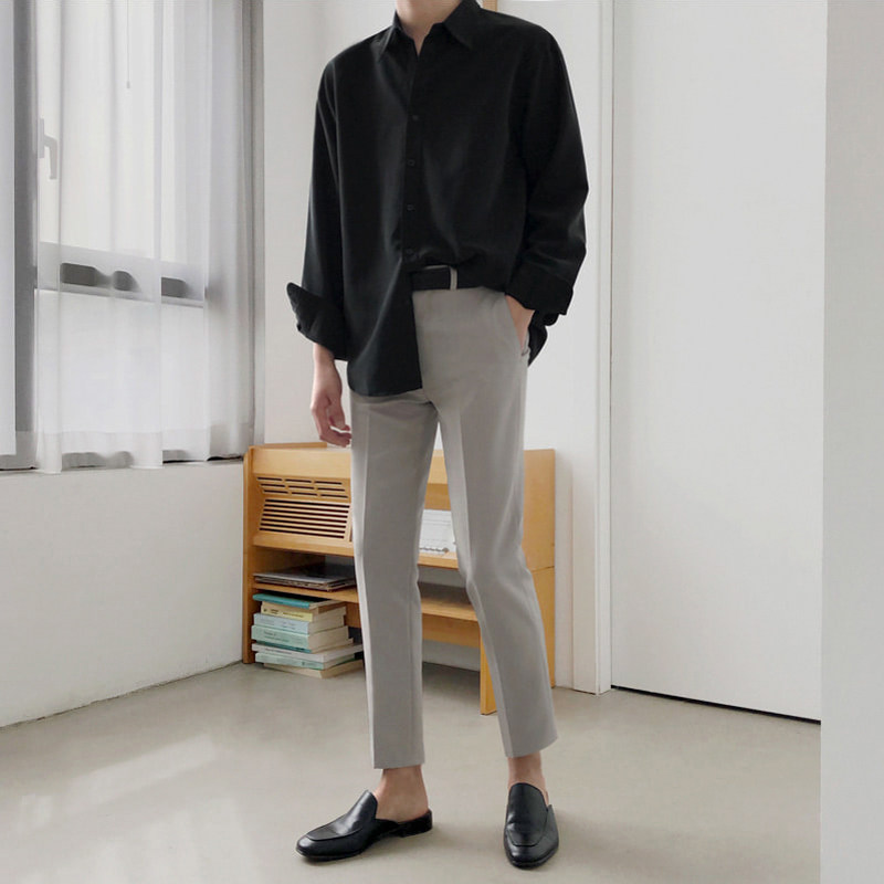 Western Pants Men's Body Business Positive Dress Casual West Suit Pants Small Feet Black Grey 90% Pendant Feel Little Western Pants Man