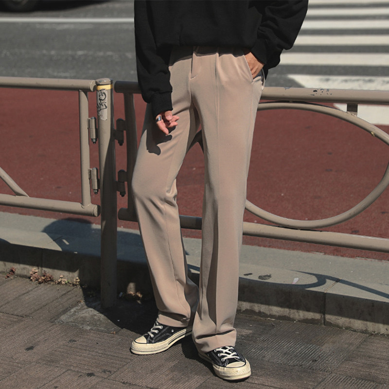 Small trousers men's drape casual pants Spring and Autumn Korean version of the trend loose straight trend handsome suit thin long trousers