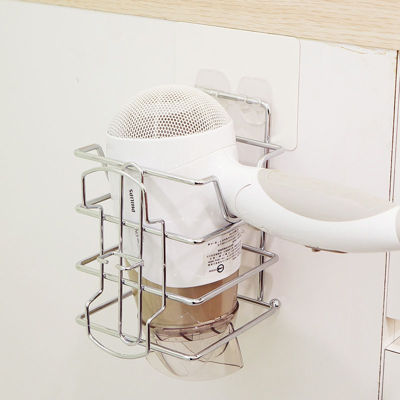Punch-free hair dryer rack stainless steel bathroom wall hanging household hair dryer rack collection function hair dryer rack