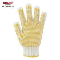 Dresy protective gloves pure cotton laude gloves anti-cutting wear resistant anti-slip PVC point bead-point plastic glove electric welding