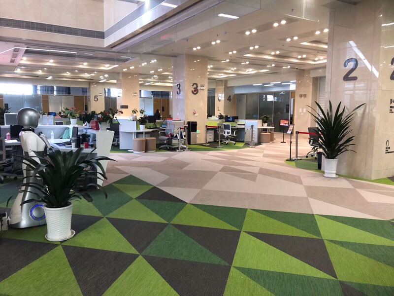 Pvc Woven Floor Mat, Wall Covering, Hard-Packed Wave Dragon Vinyl Woven Pattern Carpet, Administrative Social Security Center Parquet