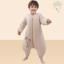 Baby sleeping bag autumn and winter thick split leg baby winter thickened childrens Four Seasons universal cotton anti-kicking artifact