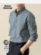 2025 autumn brushed cotton plaid shirt men's long-sleeved shirt no-iron easy care middle-aged business casual inch shirt