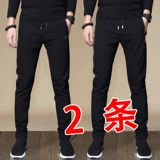 Мужские осенние спортивные универсальные трендовые штаны, свободный прямой крой, облегающий крой, в корейском стиле