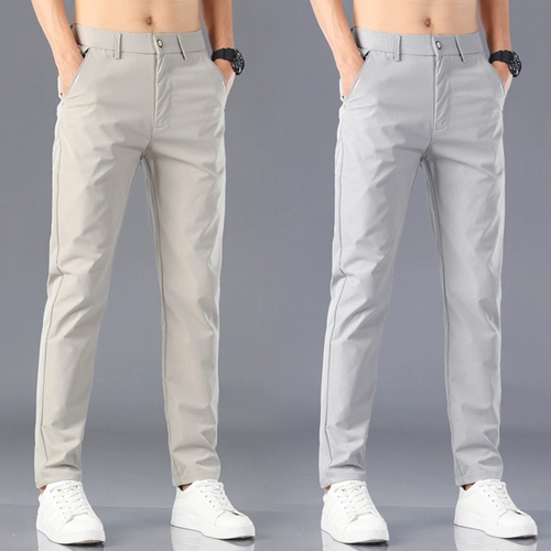 Летние шелковые тонкие трендовые быстросохнущие штаны, коллекция 2023, в корейском стиле, свободный прямой крой