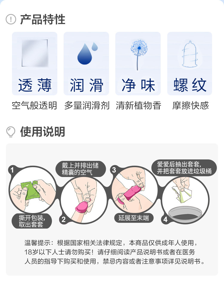 阿里健康大药房 杜蕾斯 AiR空气快感三合一 18只 图2