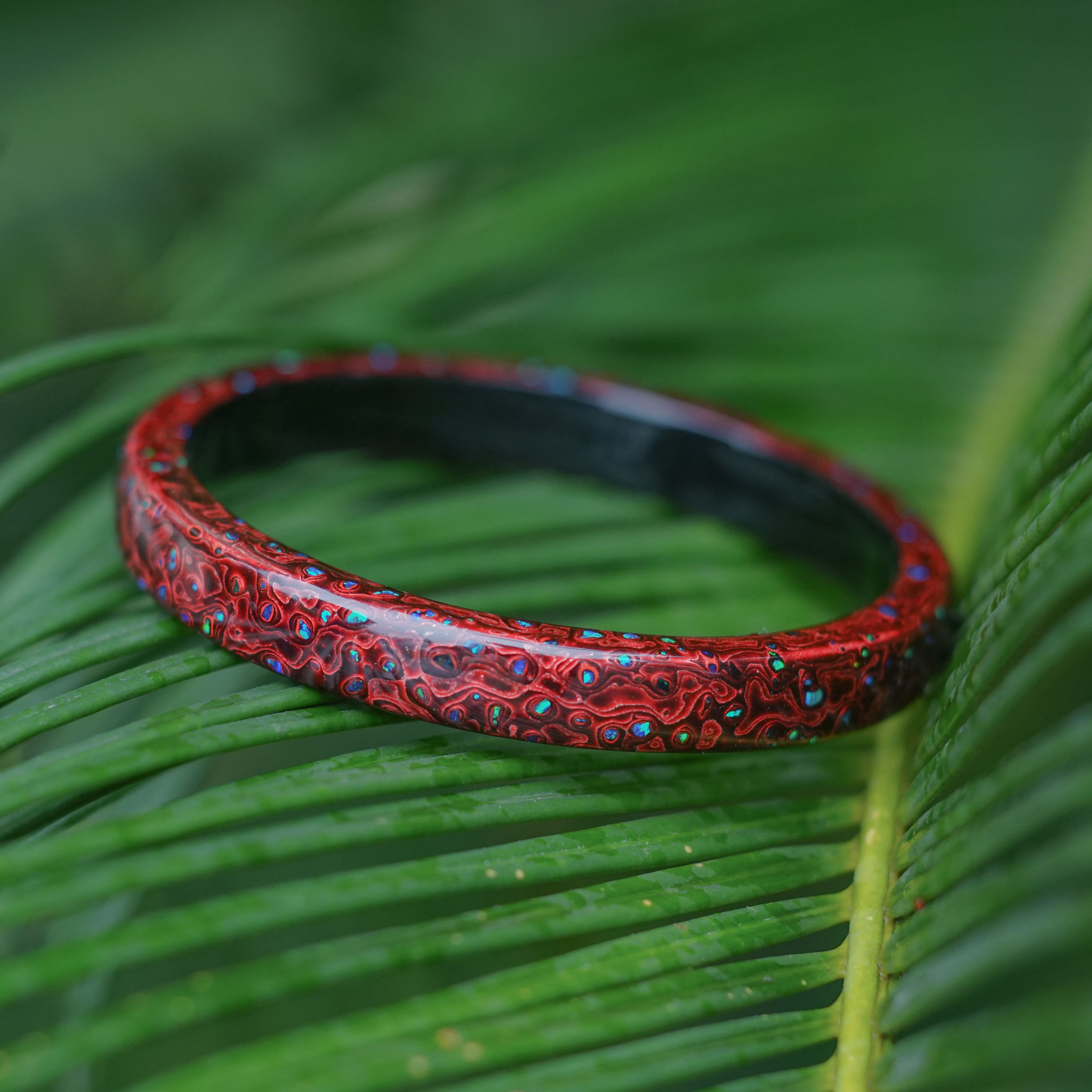 58 lap spot square Article Oper red silver style large lacquer bracelet pure handmade wood tyre lacquerware