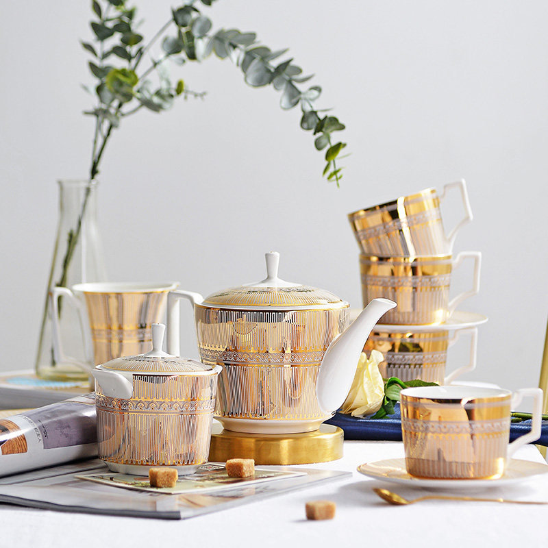 Tang Shan Jiayu Ying style light extravagant ceramic coffee cup European style extravagant coffee cup disc suit Home afternoon tea cup furniture