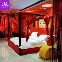 New Chinese Themed Couple Bed Features Double Electric Mattress Hotel Wedding Bed Waterbed Intelligent Spice Furniture Factory