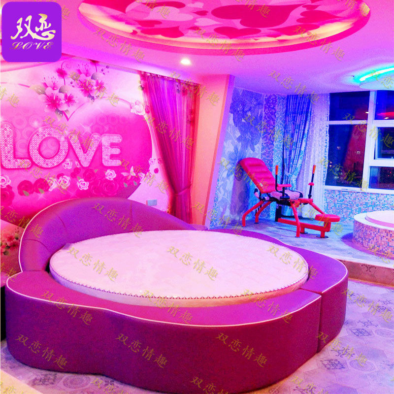 Manufacturer Dingding to be themed hotel Guest house Creative round Spice Bed Net Red Couple Folk and Amenities Shake Electric Bed Water Bed
