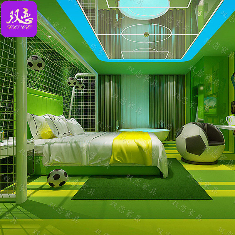 Football Themed Guesthouse Creative Interest Bed Hotel Multifunctional Double Electric Bed Lovers Shock Bed Thermostatic Water Bed