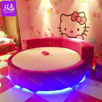 Theme hotel bed custom-made electric bed hotel multifunctional round bed modern simple cloth bed apartment water bed