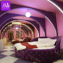 Factory direct sales theme hotel fun bed hotel round bed apartment club smart double electric water mattress
