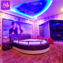 Hot selling theme hotel boat-shaped fun bed special-shaped bed light luxury double net red electric bed hotel water mattress