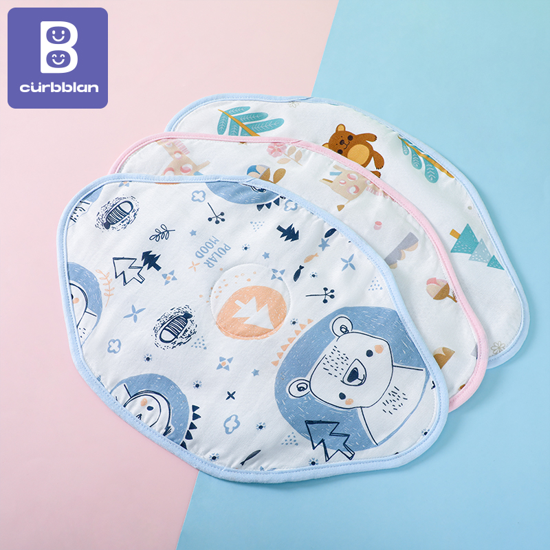 Cloud Pillow Baby Autumn and Winter Breathable Newborn Pillow Pillow Cover Sweat-absorbing Stereotype Pillow Correcting Head Shape Baby Flat Pillow