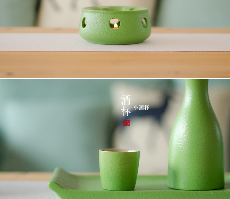 Qing Yi Yi Gạch gốm trắng sáng tạo Bộ rượu vang Nhật Bản Sake Rượu vang cổ Rượu vang hầm rượu ấm hơn - Rượu vang ly rượu pha lê