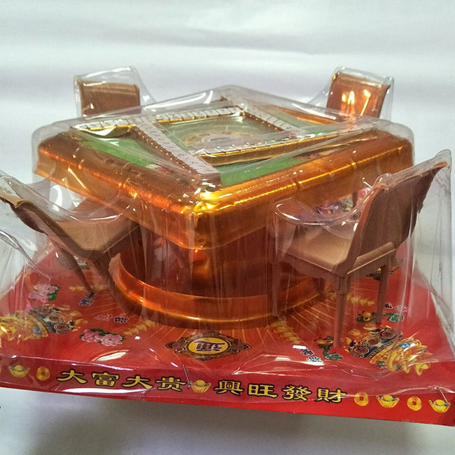 New sacrificial supplies plastic mahjong table with chairs, mahjong full set of sacrifices to ancestors