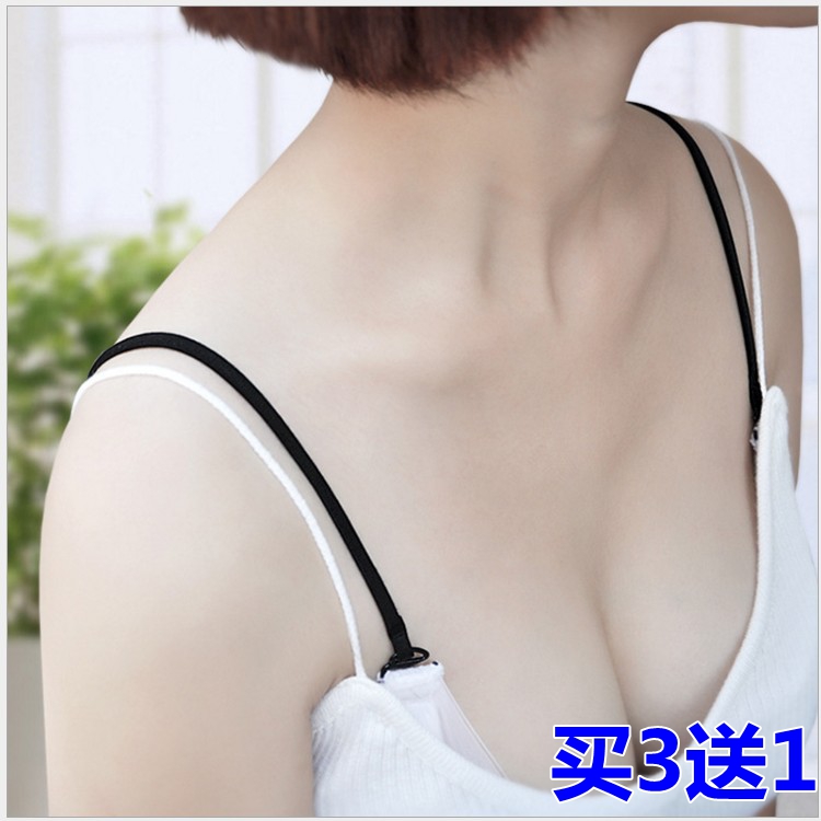 Hàn quốc phiên bản của sexy chữ thập đồ lót dây đeo vai màu đen dây đeo mỏng vẻ đẹp trở lại vô hình áo ngực đôi dây đeo vai trượt đồ lót dây đeo