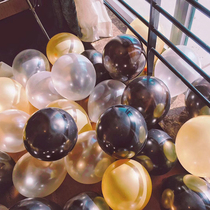 May Day pearlescent thickened Helium floating gold black balloon decoration Adult Children birthday decoration balloon