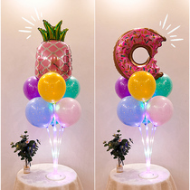 Baby party decoration childrens birthday scene luminous aluminum film balloon table floating transparent base bracket