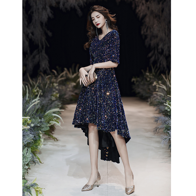 Evening Dress for Women, Elegant and Classy, Light Luxury, Niche, High-End, Sequined, Stunning, Suitable for Hostess, Annual Meeting Dress