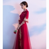 Вечернее платье, красное ципао, свадебное платье, традиционный свадебный наряд Сюхэ, китайский стиль, изысканный стиль