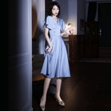 Вечернее платье, элитная синяя юбка, подходит для подростков, изысканный стиль