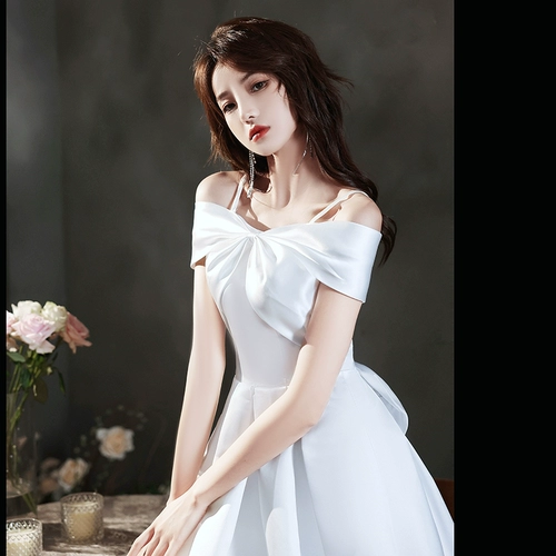 Белое цветное элитное вечернее платье, подходит для подростков, французский стиль, изысканный стиль