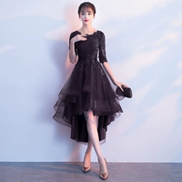 Черный, ассиметричный крой