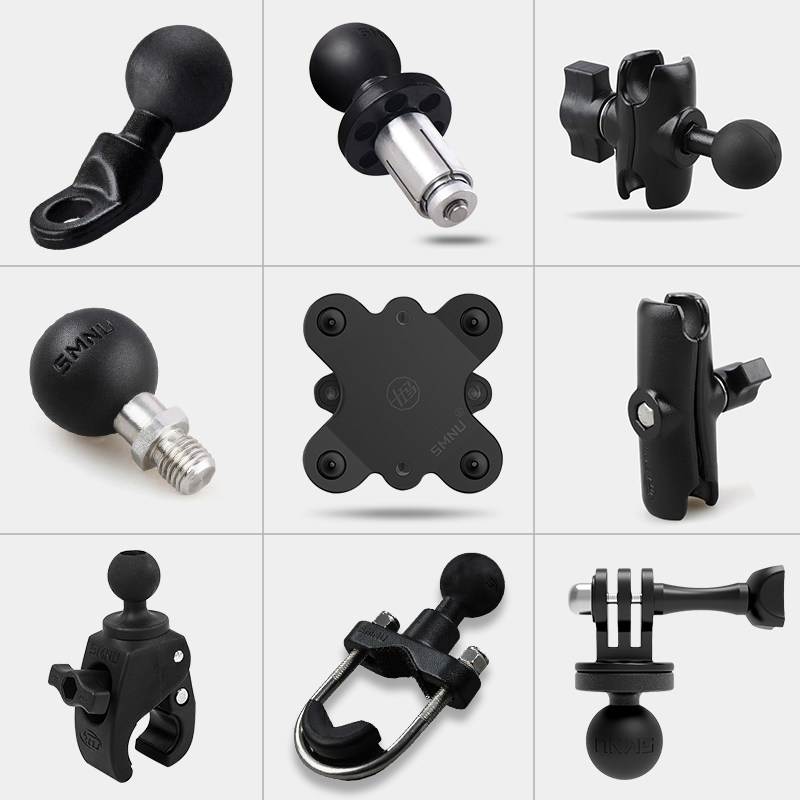 SMNU ten ma Motorcycle phone rack rear-view mirror shock absorbing ball head Anti-locomotive riding Mormon retrofit spare parts-Taobao