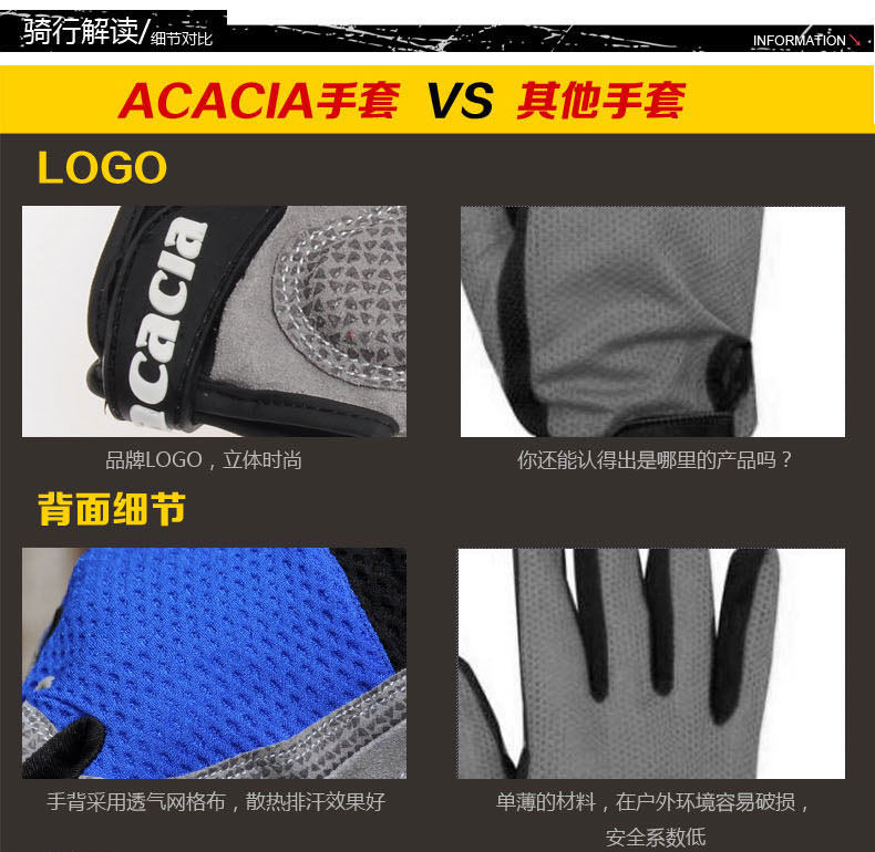 Gants pour vélo homme ACACIA - Ref 2243991 Image 27