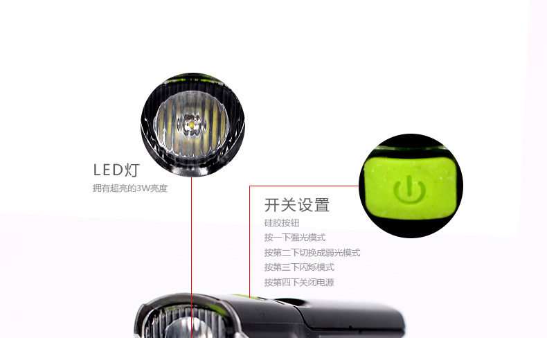 Eclairage pour vélo ACACIA - phare - Ref 2400023 Image 9