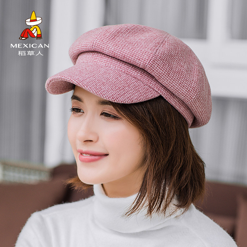 Scarecrow octagonal hat ladies Japanese summer ins all-match hat female net celebrity British fashion Korean version of the trendy literature and art