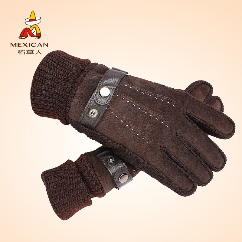 Scarecon men's men's gloves winter warmth and gush thicken-riding Locomotive Locomotive outdoor anti-chill winter