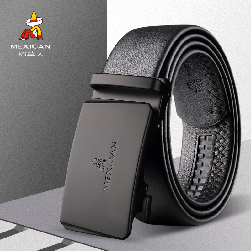 Rice Straw Man Leather Belt Men's Fashion 100 Hitch Business Casual Real Cow Leather Tide People Belt Young Youth Pants Strap
