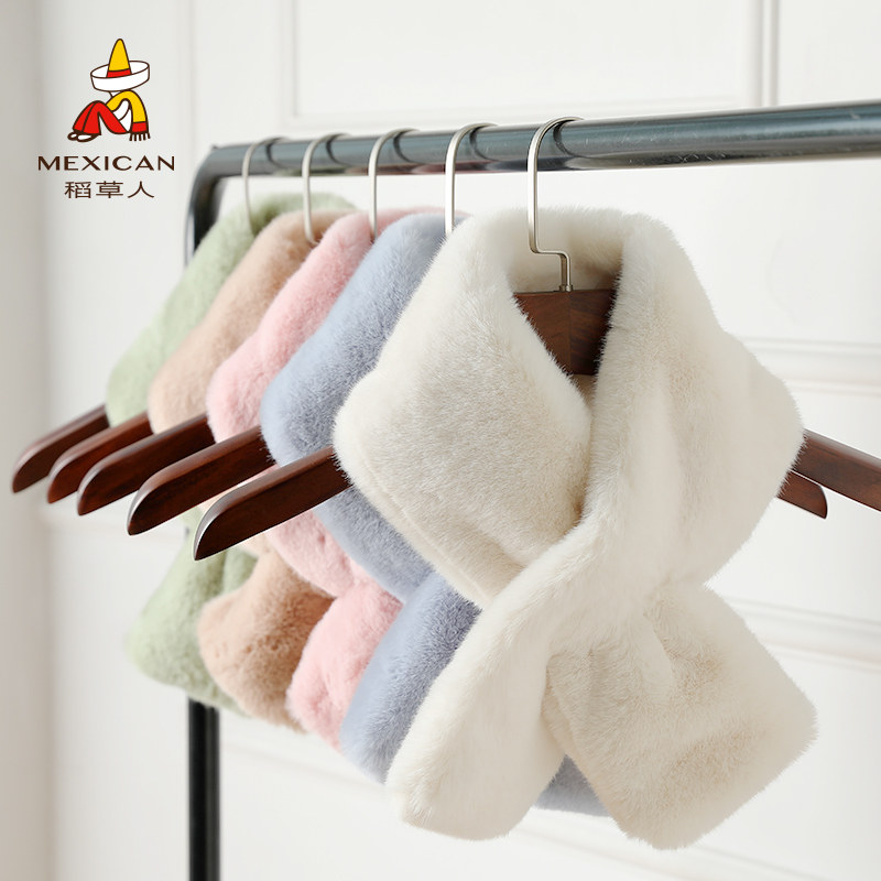 Rice straw man little scarves women 100 hitch winter Korean version of the Han version of the neck and the cute teenage girl Inn Tide Decoration