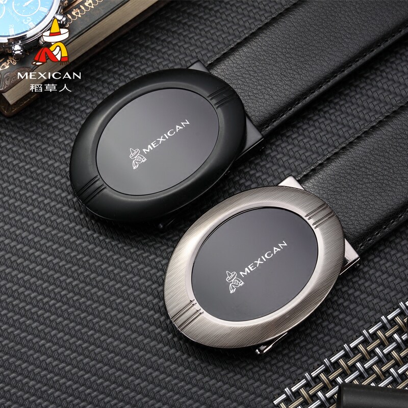Rice Straw Man Leather Belt Man Genuine Leather Automatic Buckle Youth Belt Korean Version Trend Bull Leather Young Students Casual Pants Strap