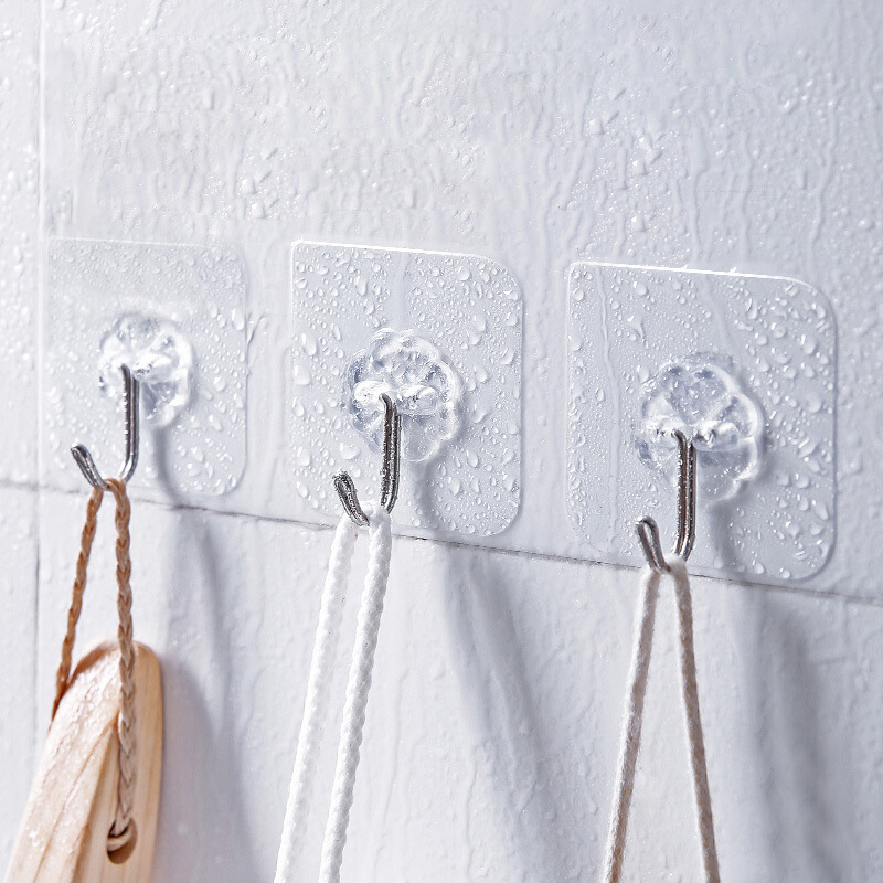 Powerful load bearing No marks transparent hooks 10 20 Fitted Bathroom Kitchens Kitchen Cefs Hook Hooks Single Hook