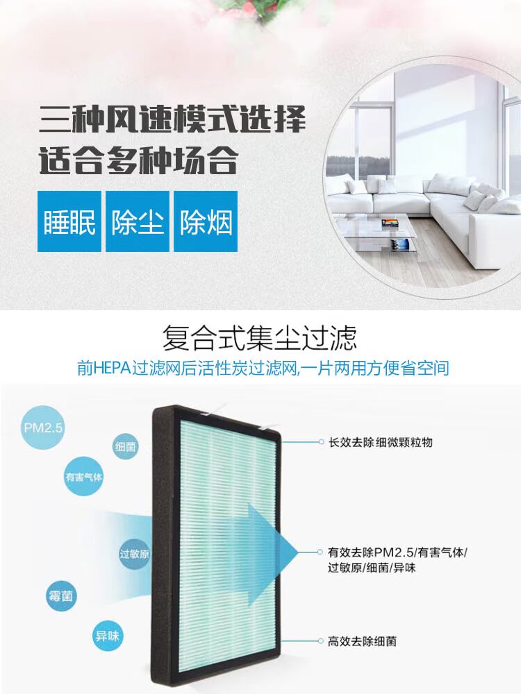 [智 尚] Máy lọc không khí trong nhà giá cả phải chăng khử trùng ion âm trong nhà ngoài mùi khói thuốc phụ PM2.5 máy lọc không khí lg