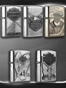 Chính hãng Zippo Zippo Bật lửa Harley Wings Fire Earth Earth Hot Cover Cover Động cơ bất ngờ 20229 - Bật lửa