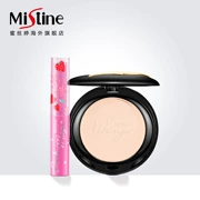 Thai Mistine Makeup Set Wing Powder + Strawberry Color Lipstick 2 Piece Set Lasting Makeup