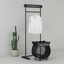 Less is free logo bedroom floor hanger with wheel collection basket multi-functional cloak frame removable cloak rack