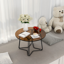 Tempered glass floating window small tea few round Nordic window counter small tatami short table small table